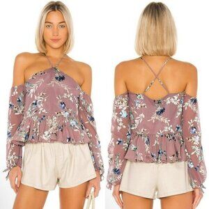 Tularosa Syrah Blouse in Mauve Floral